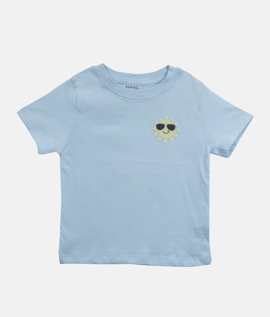 Elegant Smockers LK | Boys Crewneck T-Shirt - Cool Blue Sun | Sri Lanka 