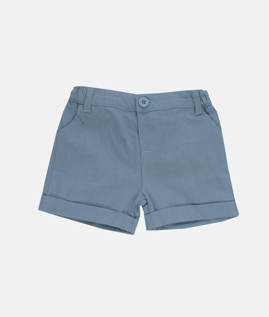 Elegant Smockers LK | Boys Linen Shorts  - Light Blue Grey | Sri Lanka 