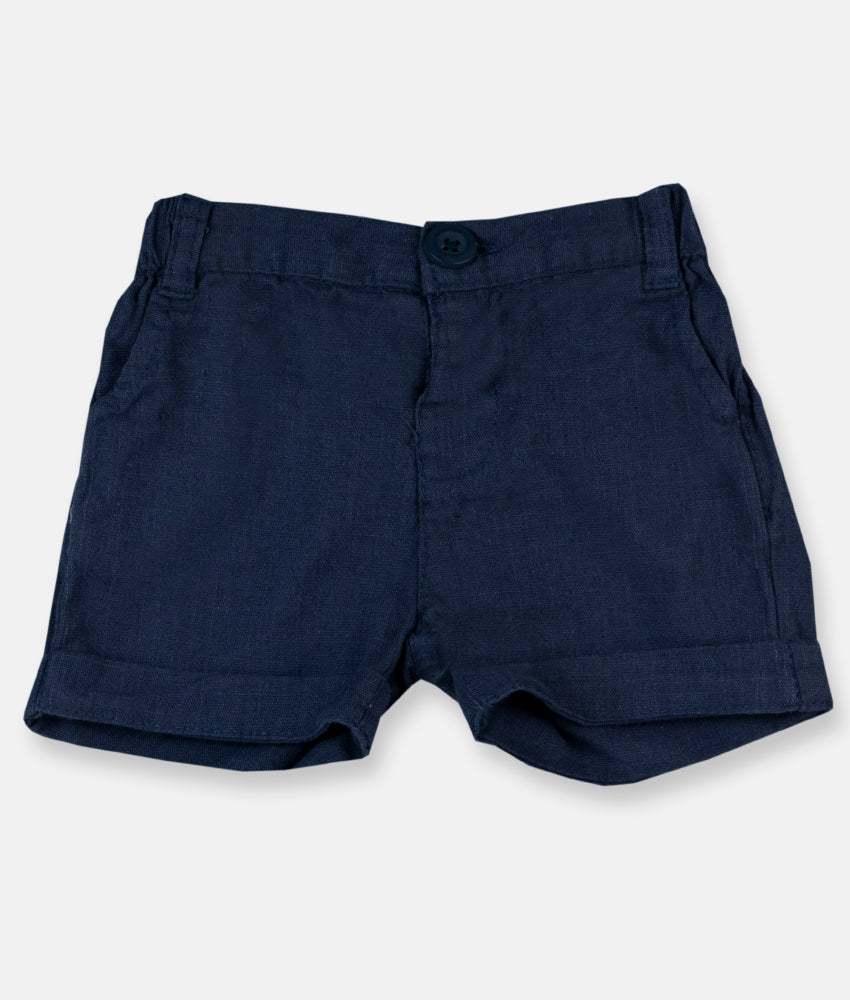Elegant Smockers LK | Boys Linen Shorts  - Navy Blue | Sri Lanka 