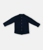 Elegant Smockers LK | Boys Long Sleeved Chinese Collar Shirt - Navy Blue | Sri Lanka 