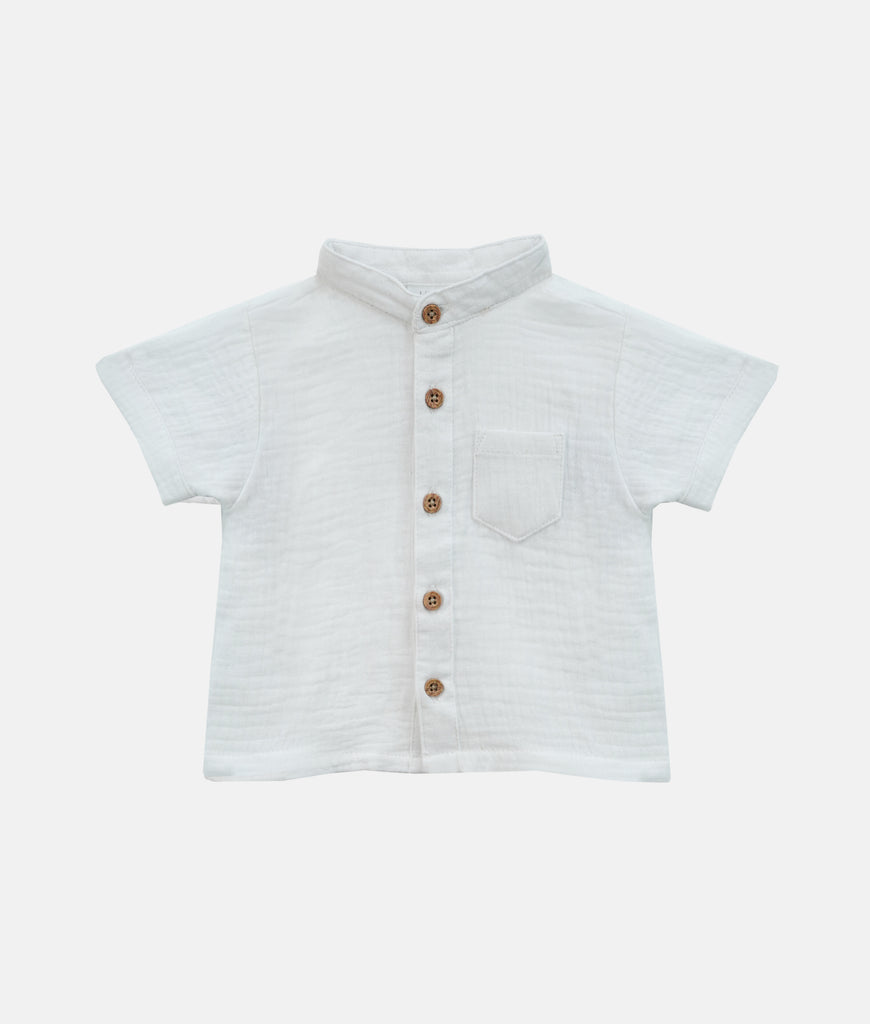 Elegant Smockers LK | Boys Muslin Shirt  - White | Sri Lanka 