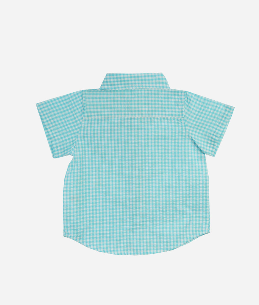 Elegant Smockers LK | Boys Plaid Casual Shirt - Light Blue | Sri Lanka 