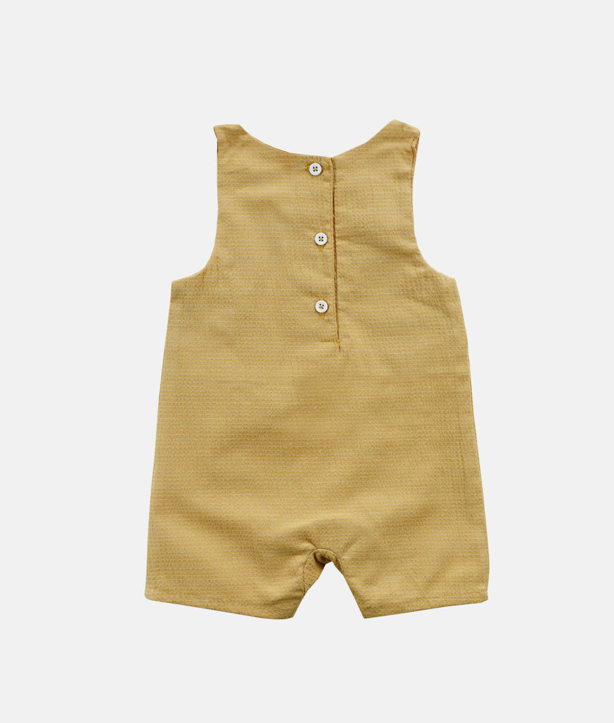 Elegant Smockers LK | Boys Rocking Horse Romper - Ocher | Sri Lanka 