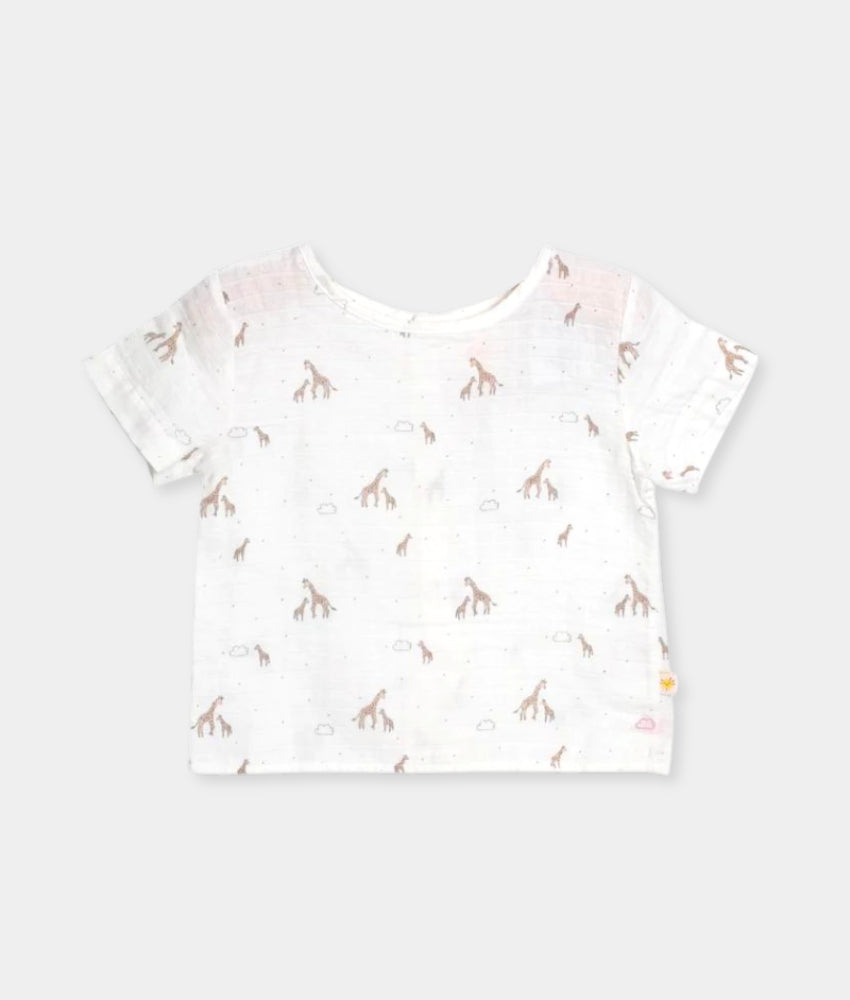 Elegant Smockers LK | Boys Shirt & Short 2pcs Set - Giraffe Print | Sri Lanka 