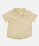 Elegant Smockers LK | Boys Short Sleeve Formal Collar Shirt - Light Yellow - 9-12 Months | Sri Lanka 