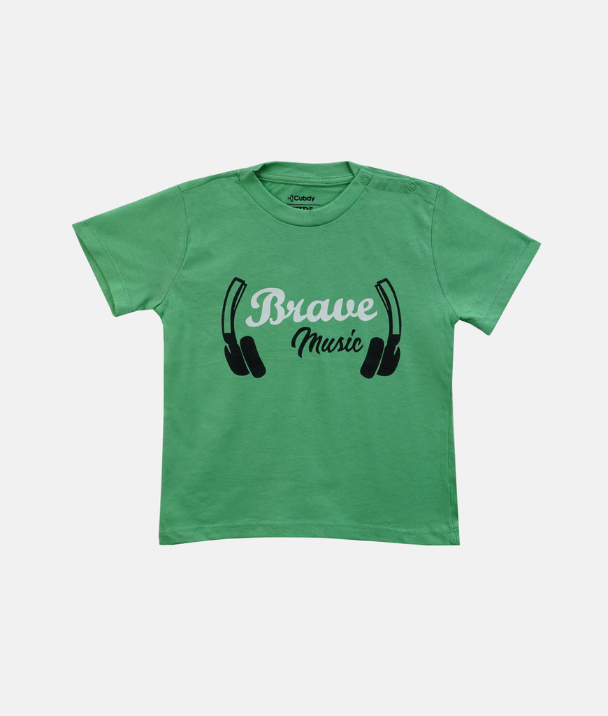 Elegant Smockers LK | Boys T-shirt -Bravo Music - Spring Green | Sri Lanka 