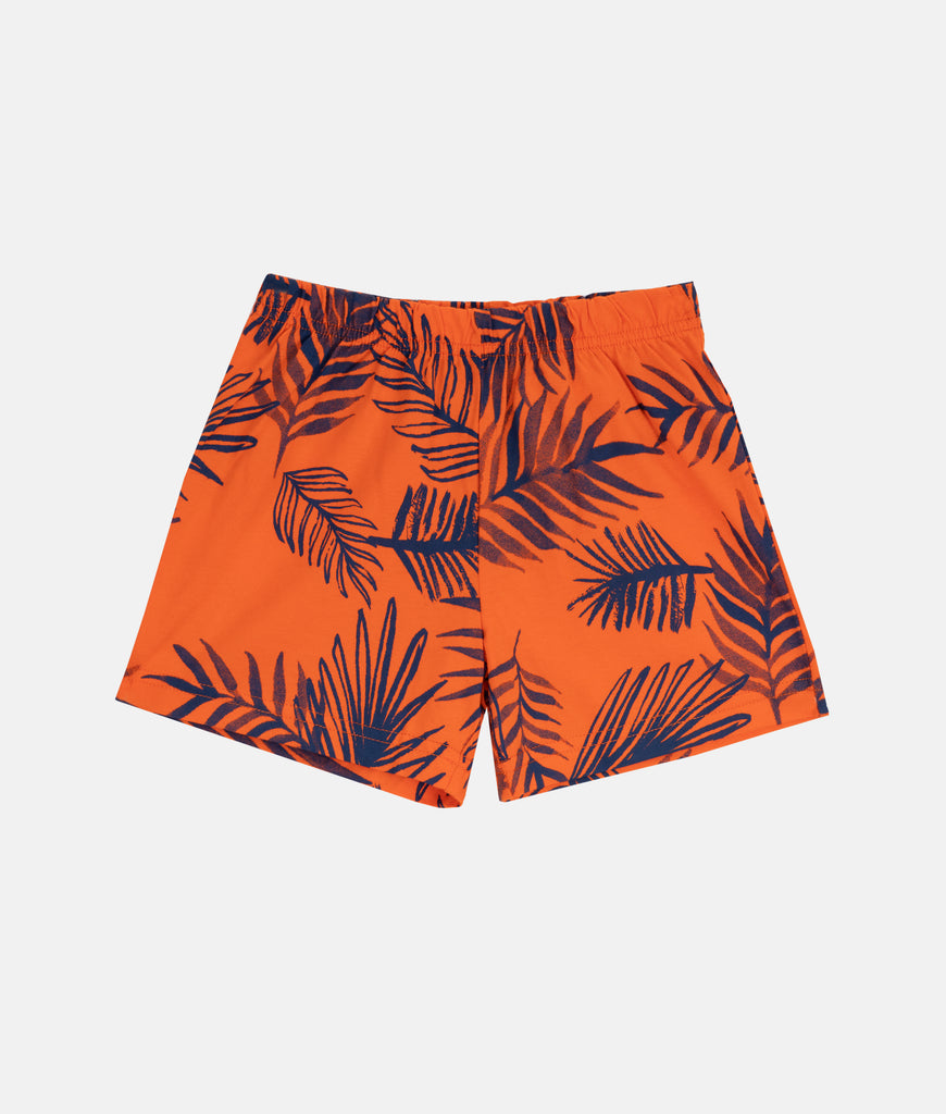 Elegant Smockers LK | Boys T-Shirt & Short 2pcs Set - Tropical Orange | Sri Lanka 