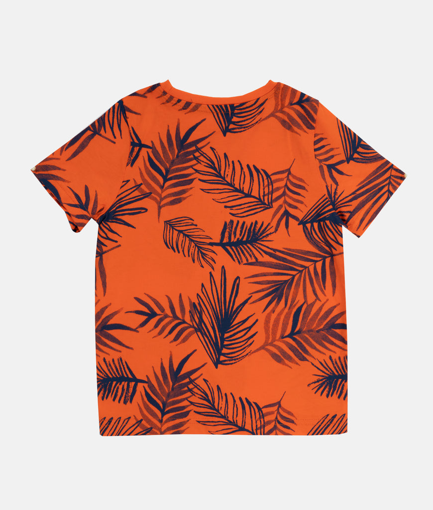 Elegant Smockers LK | Boys T-Shirt & Short 2pcs Set - Tropical Orange | Sri Lanka 