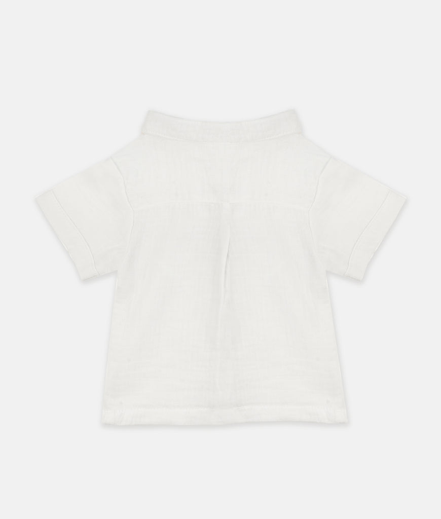 Elegant Smockers LK | Boys White Muslin Shirt | Sri Lanka 