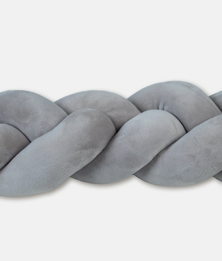 Elegant Smockers LK | Braided Baby Cot Bumpers - Grey | Sri Lanka 