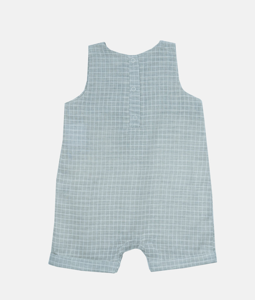 Elegant Smockers LK | Checked Embroidery Baby Romper - Elephant | Sri Lanka 