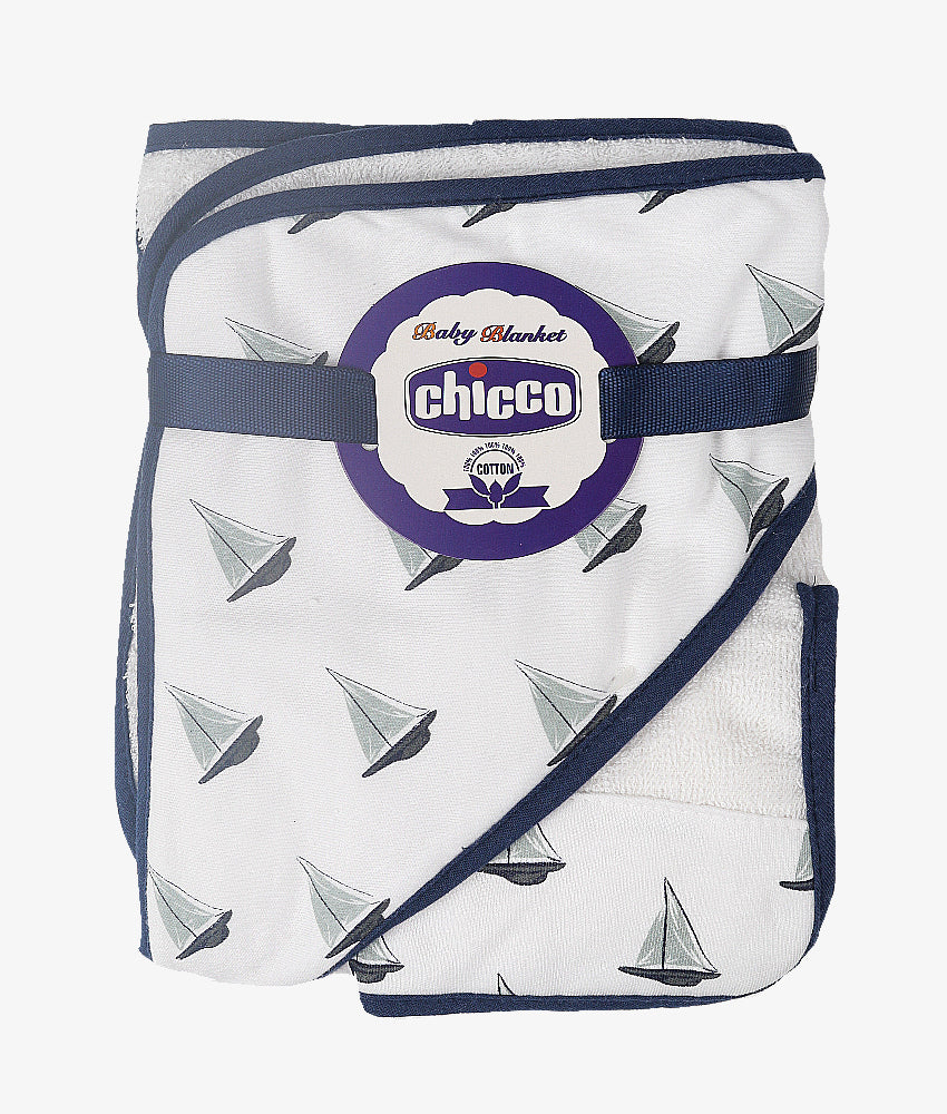 Elegant Smockers LK | Chicco Hooded Towel & Washcloth Set - Sail Blue | Sri Lanka 
