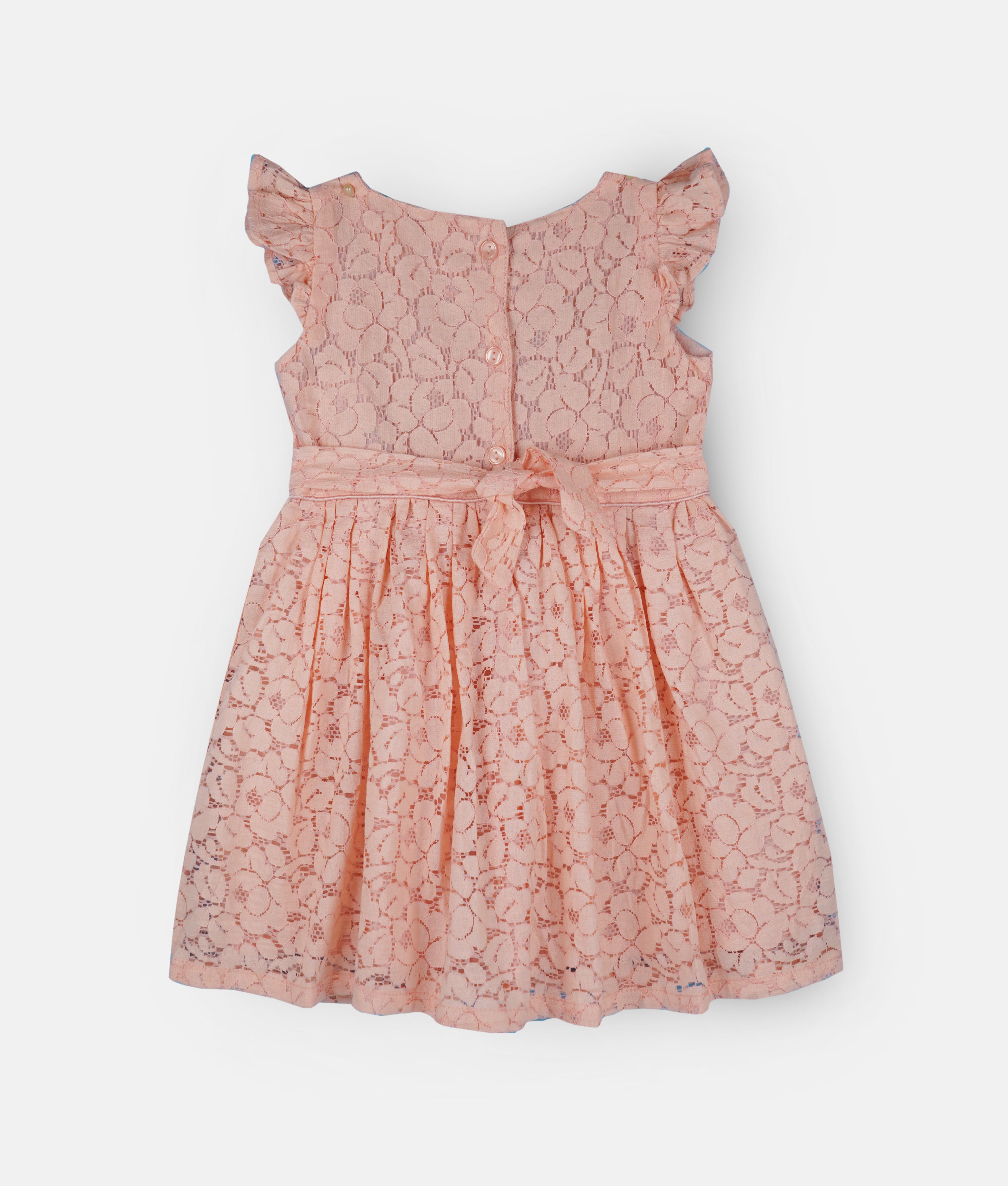 Elegant Smockers LK | Coral Pink Lace Girls Party Dress | Sri Lanka 