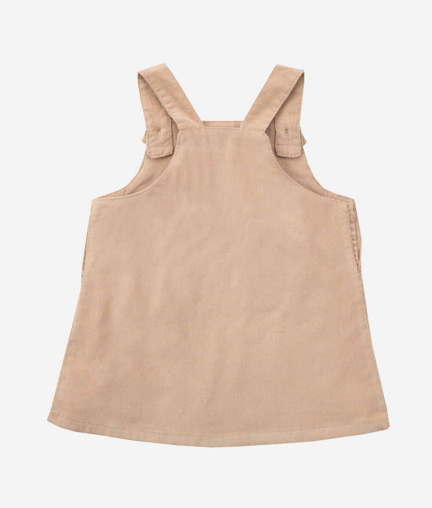 Elegant Smockers LK | Corduroy Baby Strap Dress - Dark Beige | Sri Lanka 