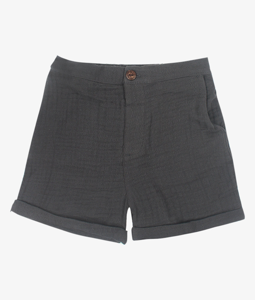Elegant Smockers LK | Cotton Gauze Boys Shorts - Dark Grey | Sri Lanka 