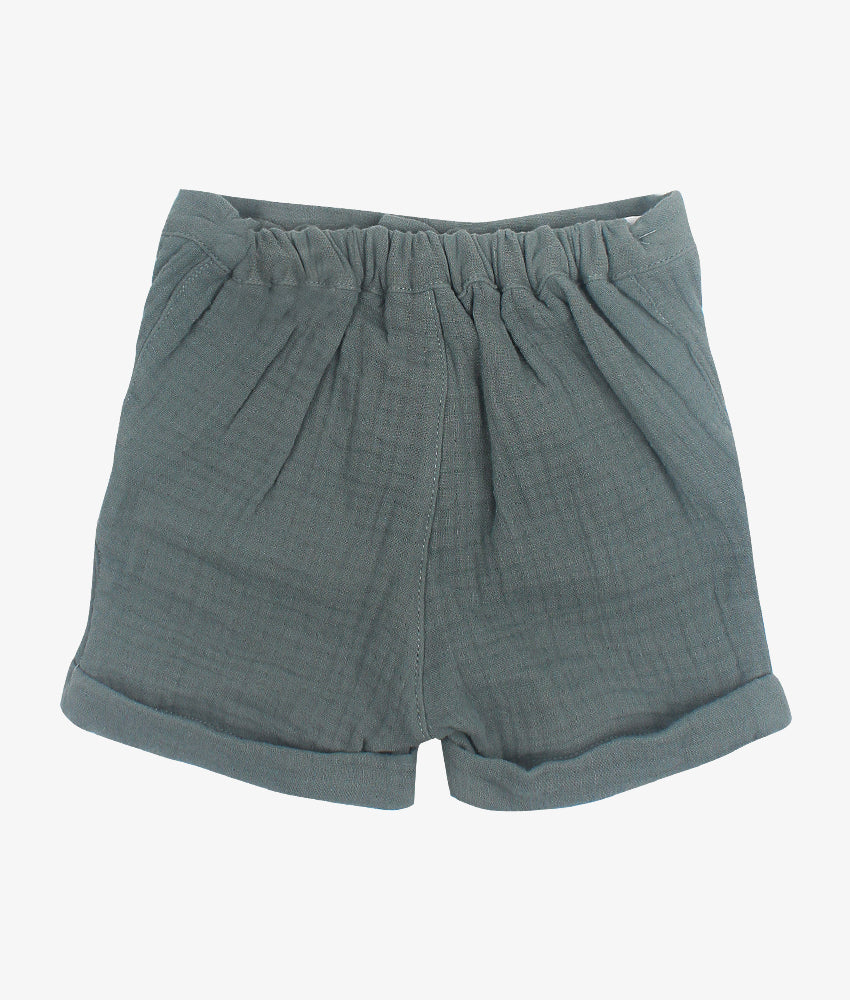 Elegant Smockers LK | Cotton Gauze Boys Shorts - Green - 6-9 Months | Sri Lanka 