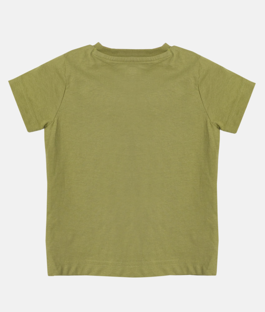 Elegant Smockers LK | Cotton Jersey Boys Crewneck T-Shirt - Olive Green | Sri Lanka 