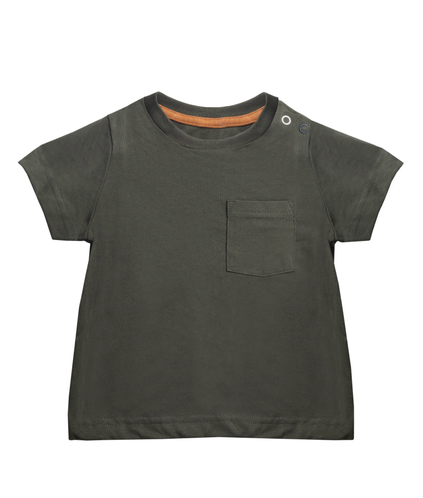 Elegant Smockers LK | Cotton Jersey Boys Crewneck T-Shirt - Army Green | Sri Lanka 