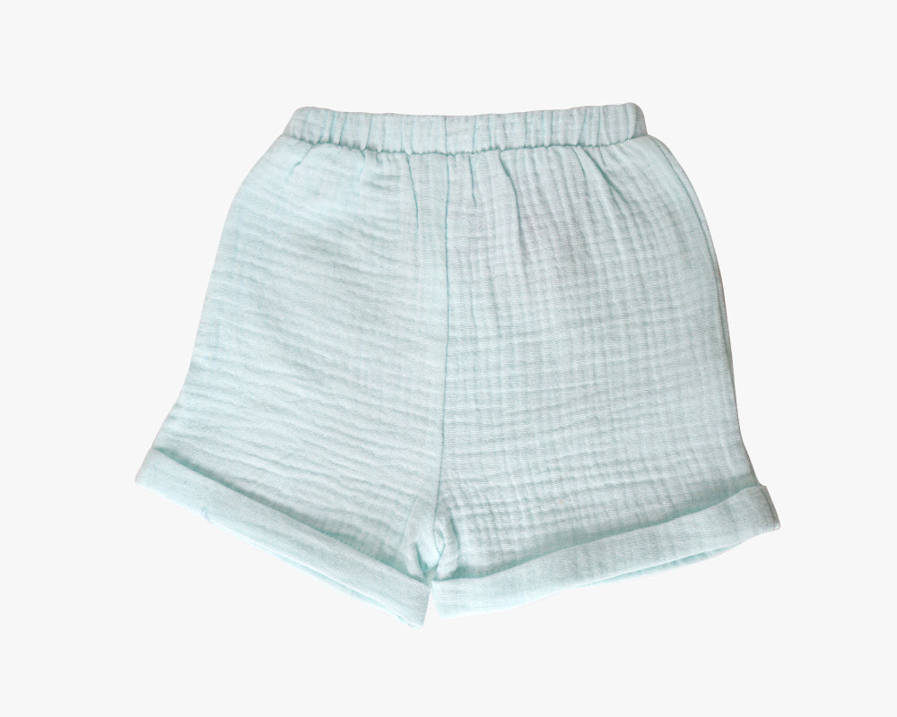 Elegant Smockers LK | Cotton Muslin Shorts  - Mint | Sri Lanka 