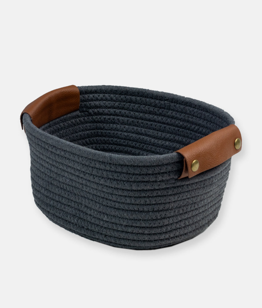 Elegant Smockers LK | Cotton Rope Cloth Basket - Dark Grey | Sri Lanka 