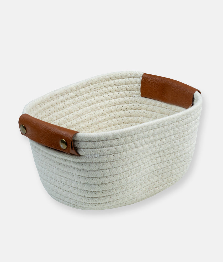 Elegant Smockers LK | Cotton Rope Cloth Basket - White | Sri Lanka 