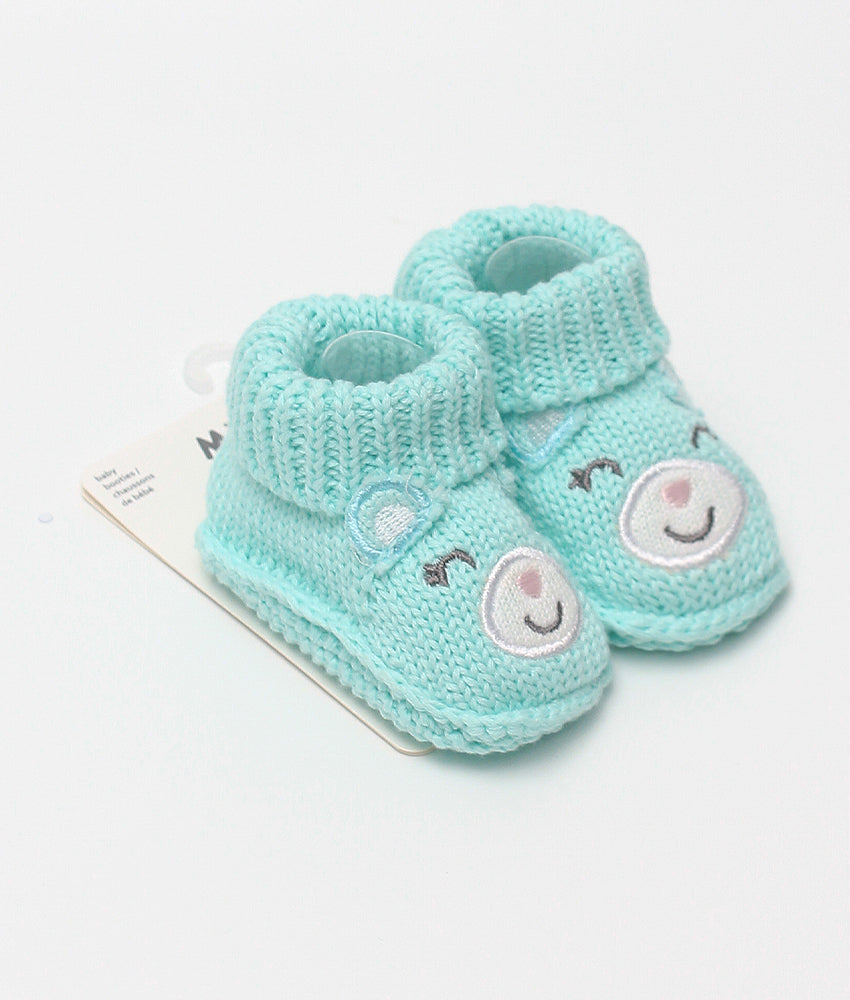 Elegant Smockers LK | Cute Baby Booties - Mint Bear | Sri Lanka 