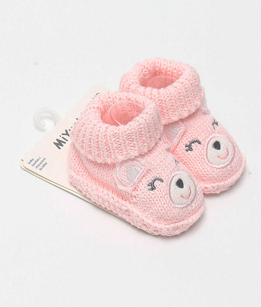 Elegant Smockers LK | Cute Baby Booties - Pink Bear | Sri Lanka 