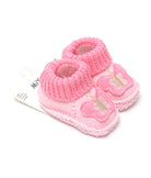 Elegant Smockers LK | Cute Baby Booties - Pink Butterfly | Sri Lanka 