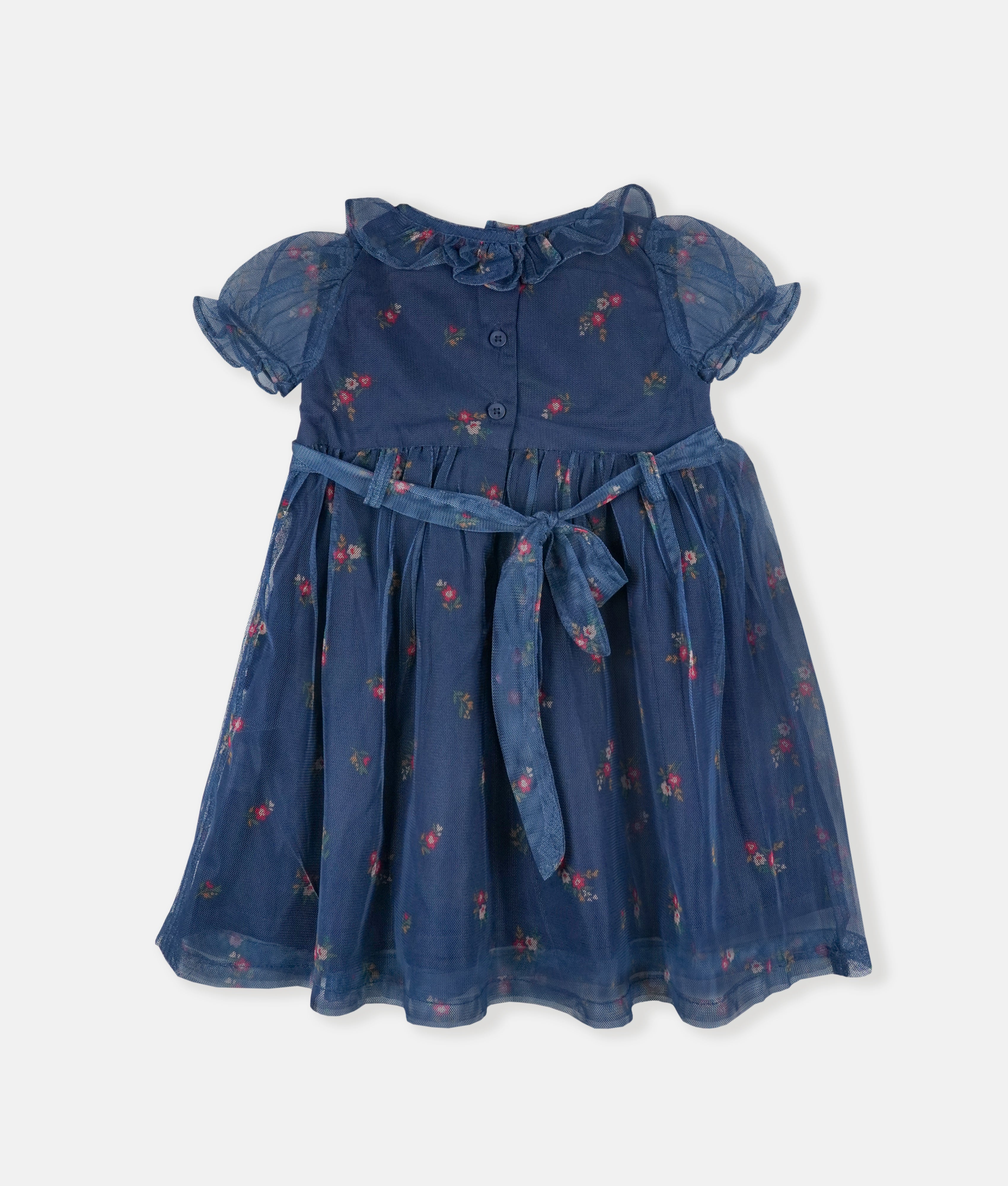 Elegant Smockers LK | Dark Midnight Blue Smocked Girls Net Party Dress | Sri Lanka 