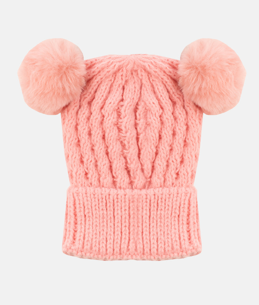 Elegant Smockers LK | Double Pom Pom Beanie Hat - Neon Pink | Sri Lanka 