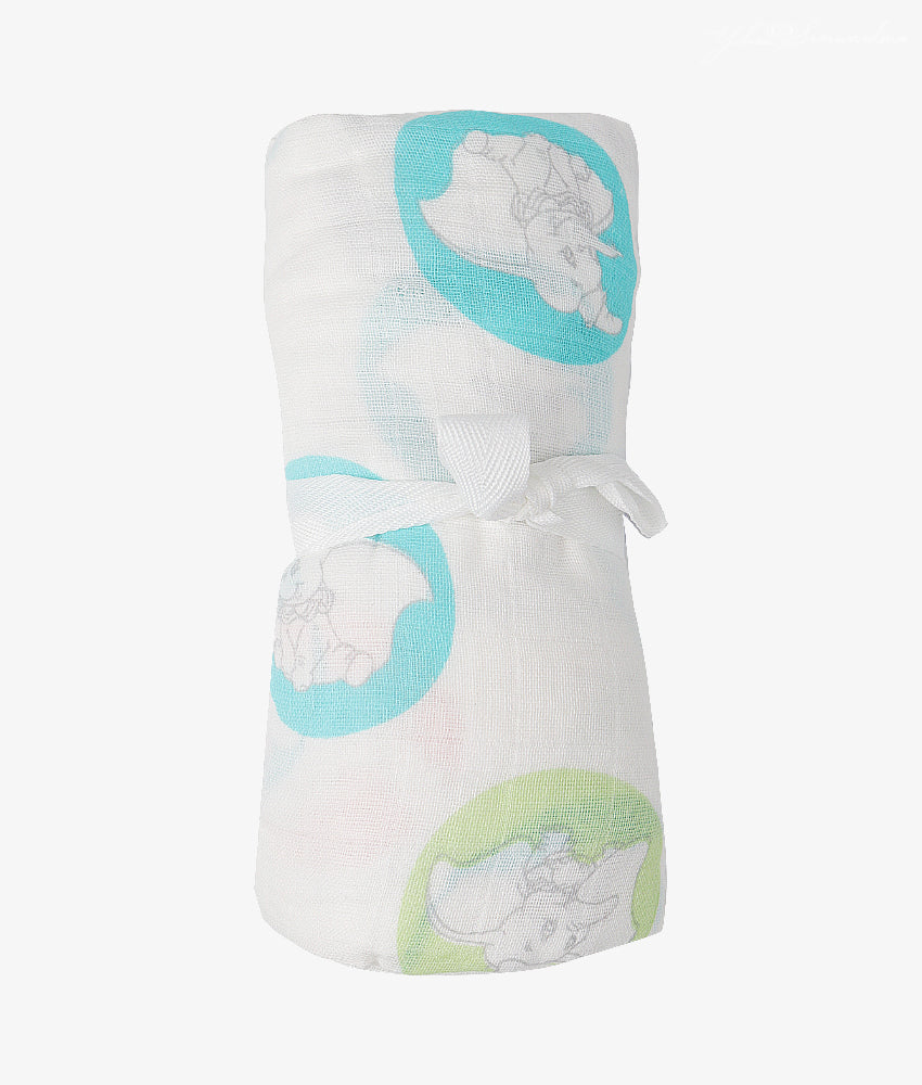 Elegant Smockers LK | Dumbo Print Baby Muslin Wrap | Sri Lanka 