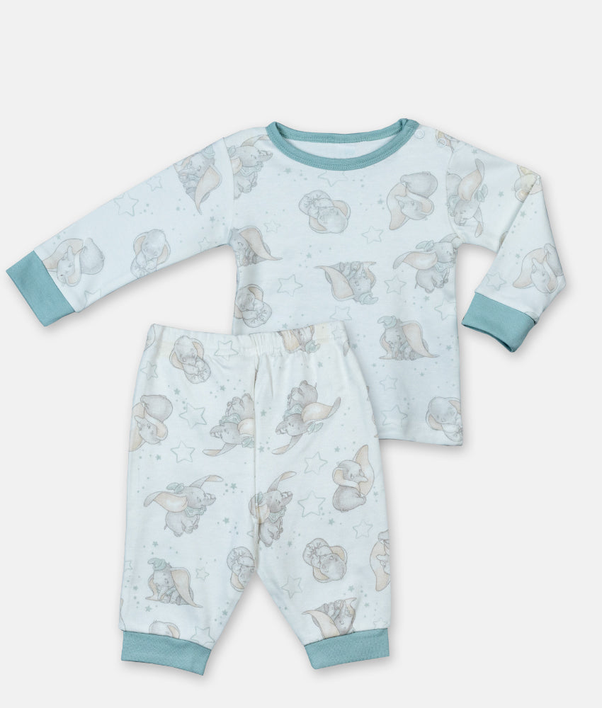 Elegant Smockers LK | Elephant Dreams Baby 2Pcs Pyjama Set - Sage Blue | Sri Lanka 