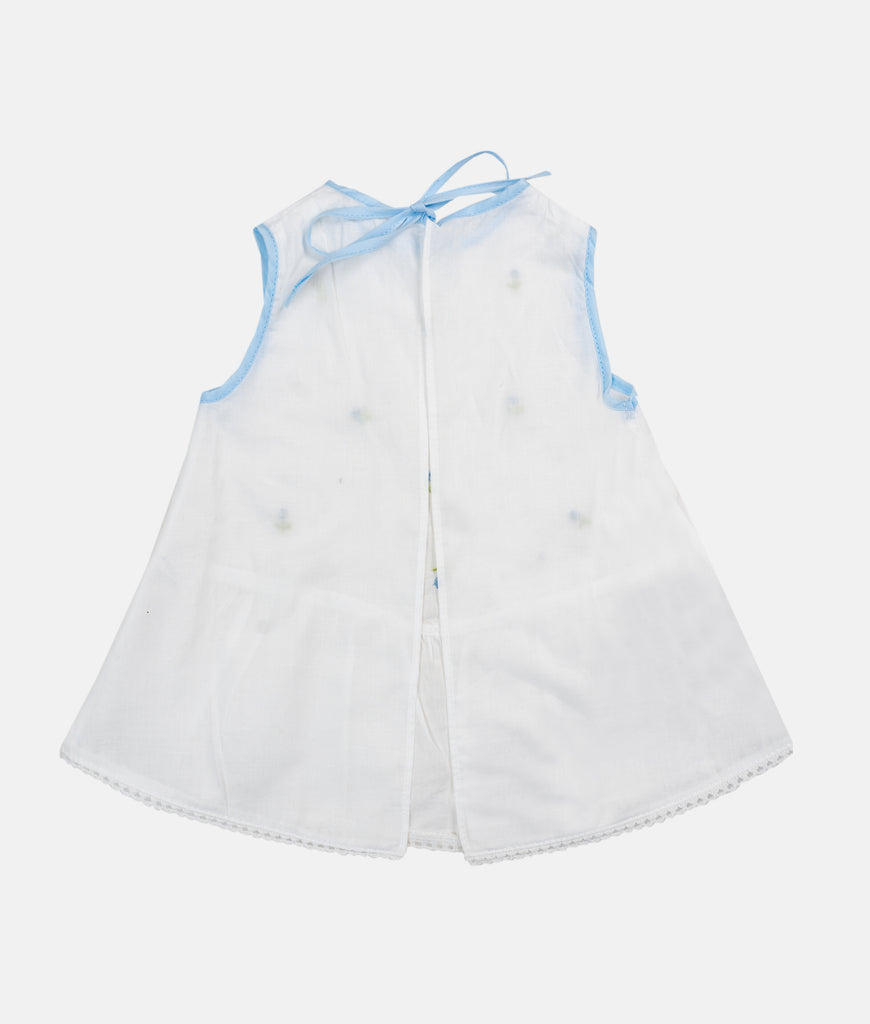 Elegant Smockers LK | Elly Baby Shirt - Blue Roses Embroidery | Sri Lanka 