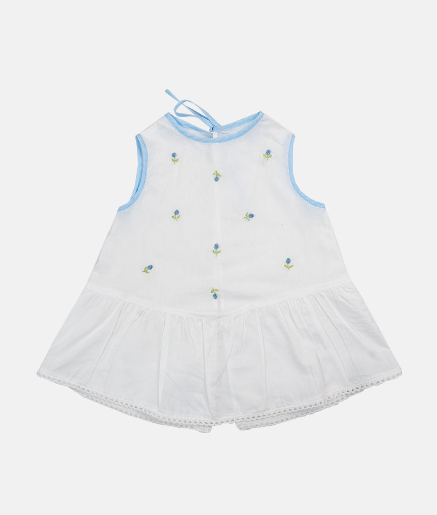 Elegant Smockers LK | Elly Baby Shirt - Blue Roses Embroidery | Sri Lanka 