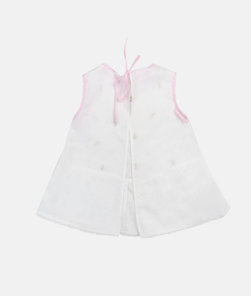 Elegant Smockers LK | Elly Baby Shirt - Pink Roses Embroidery | Sri Lanka 