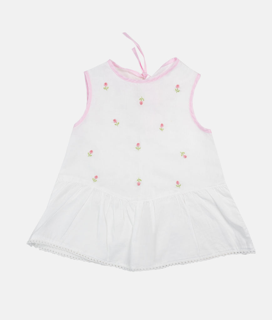 Elegant Smockers LK | Elly Baby Shirt - Pink Roses Embroidery | Sri Lanka 