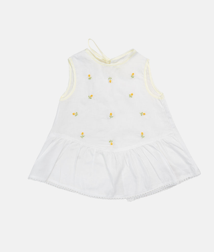 Elegant Smockers LK | Elly Baby Shirt - Yellow Roses Embroidery | Sri Lanka 