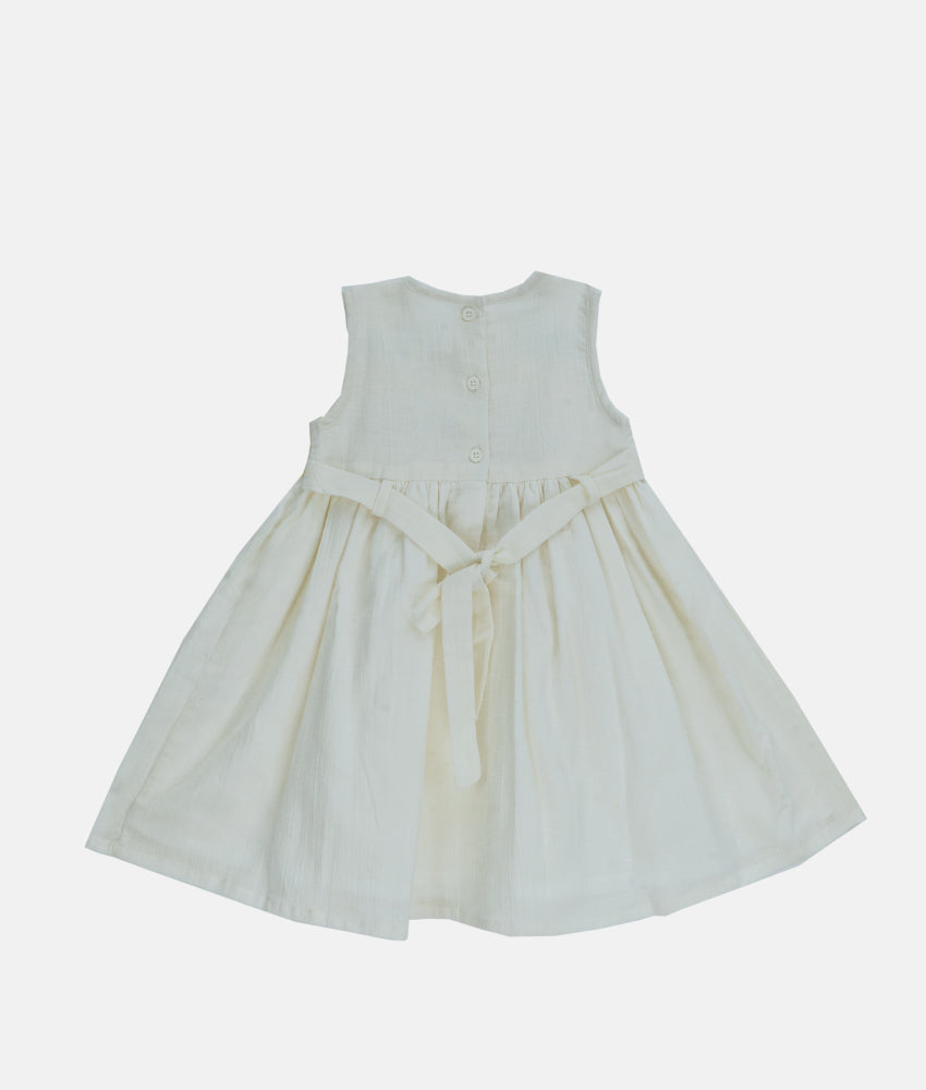 Elegant Smockers LK | Emma Ivory Yellow Smocked Girls Dress | Sri Lanka 