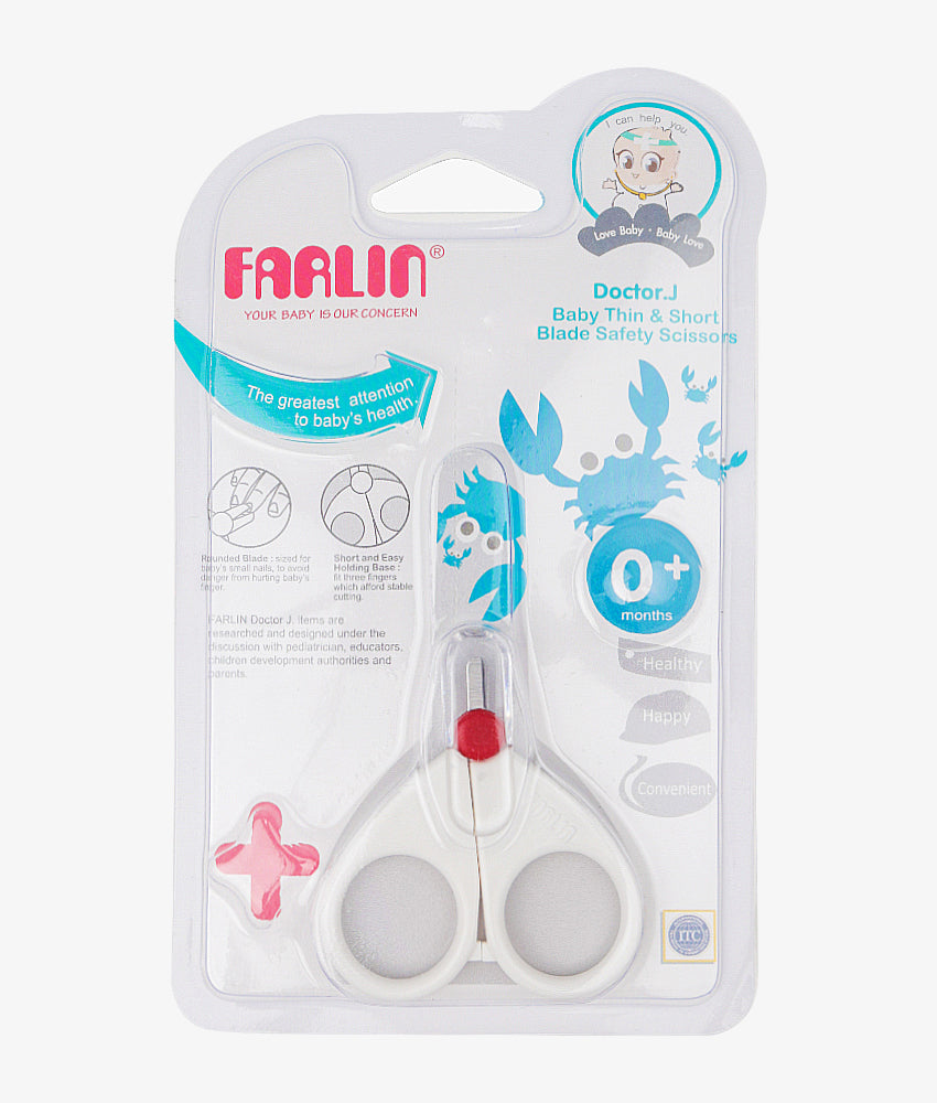 Elegant Smockers LK | Farlin Thin & Short Blade Baby Safety Scissors (0M+) | Sri Lanka 
