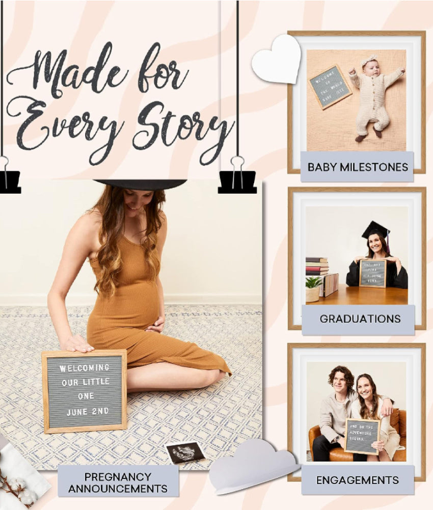 Elegant Smockers LK | Felt Letter Board Black 10x10 Inches with Stand | Sri Lanka 