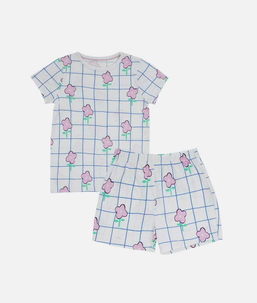 Elegant Smockers LK | Flower Print Girls  2pc Pyjama Set | Sri Lanka 