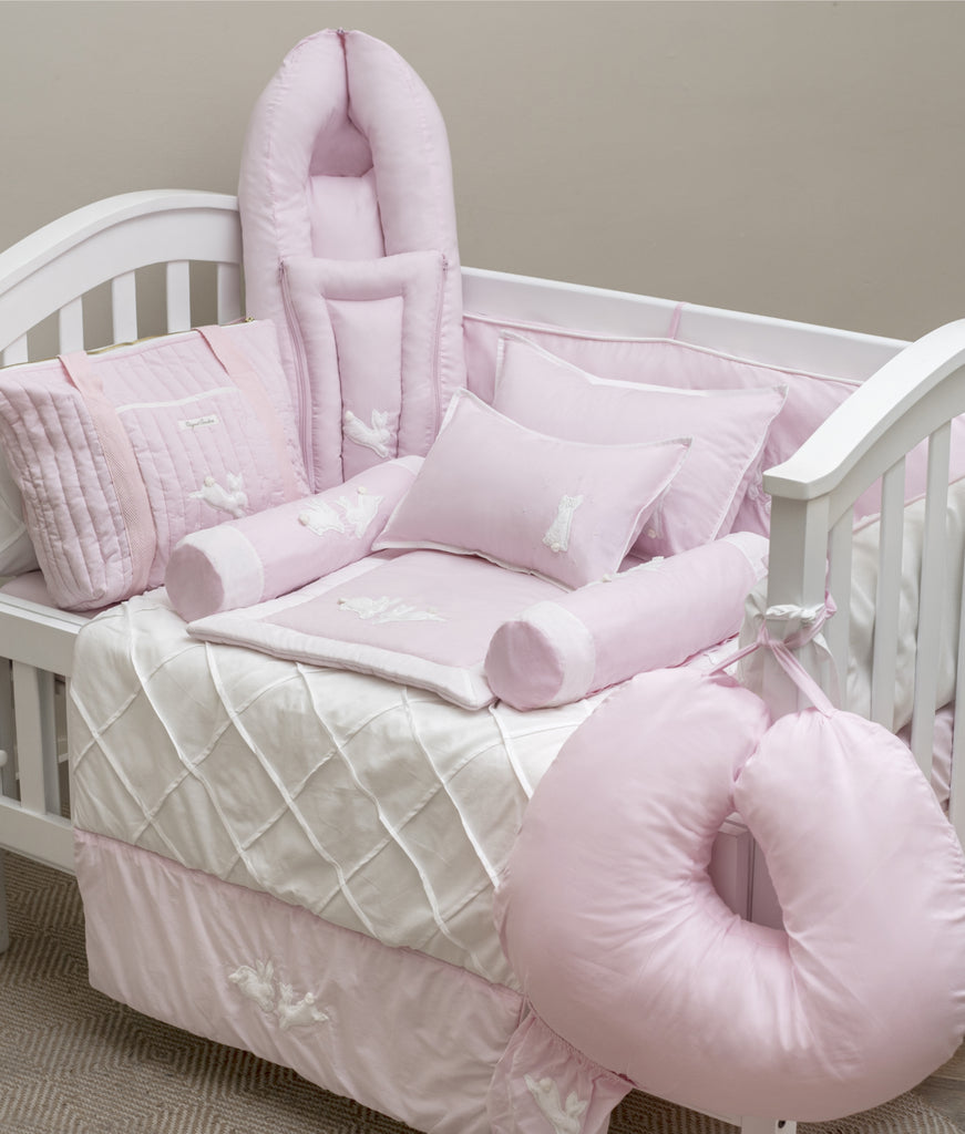 Elegant Smockers LK | Full Baby Bedding Set (20 pcs) - Pink Rabbit Theme | Sri Lanka 