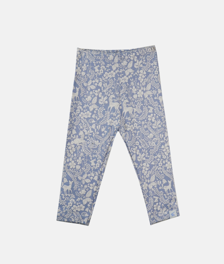 Elegant Smockers LK | Girls Leggings - Ash Blue Floral Print | Sri Lanka 