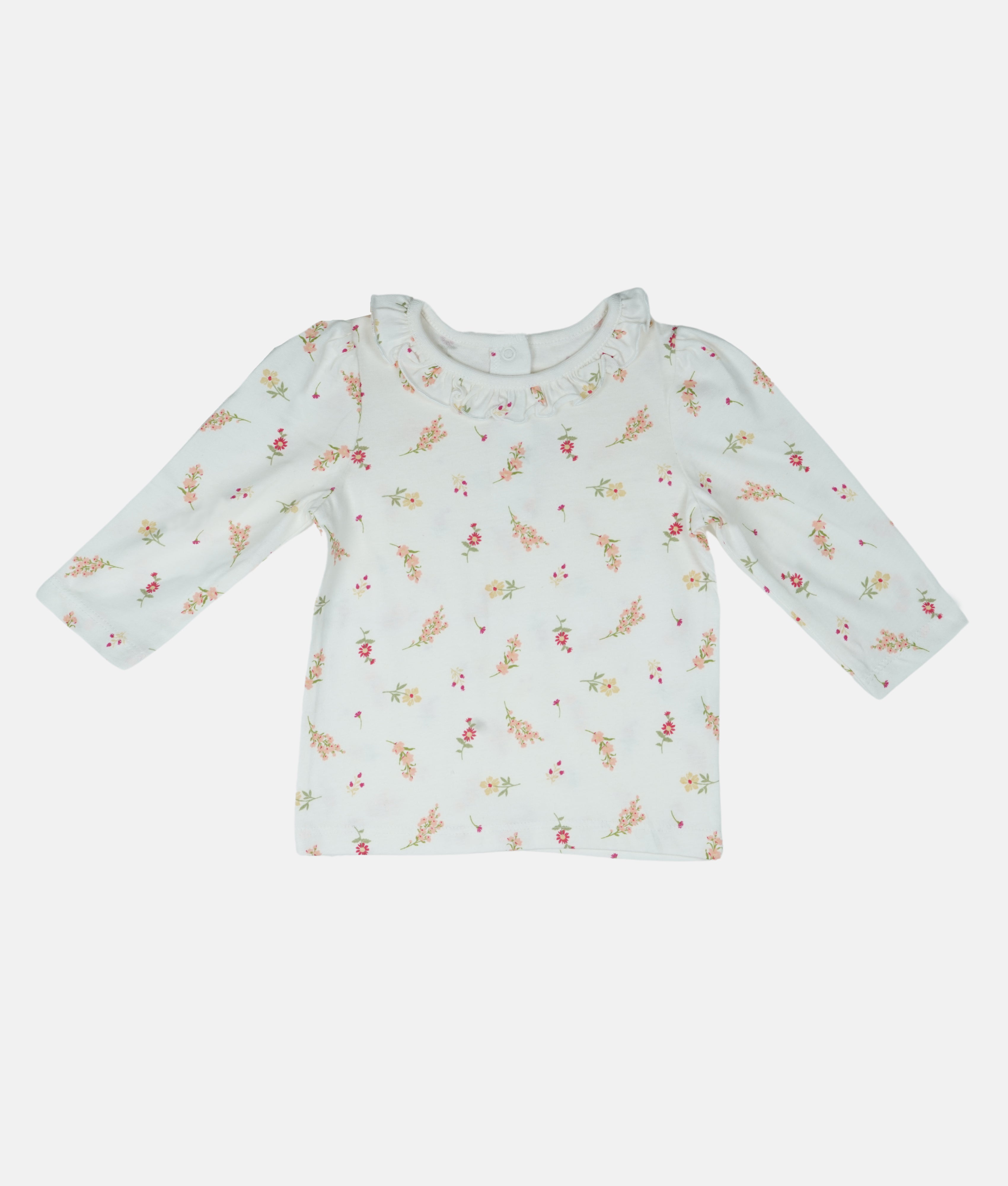 Elegant Smockers LK | Girls Long Sleeves T-Shirt - Ditsy Floral | Sri Lanka 