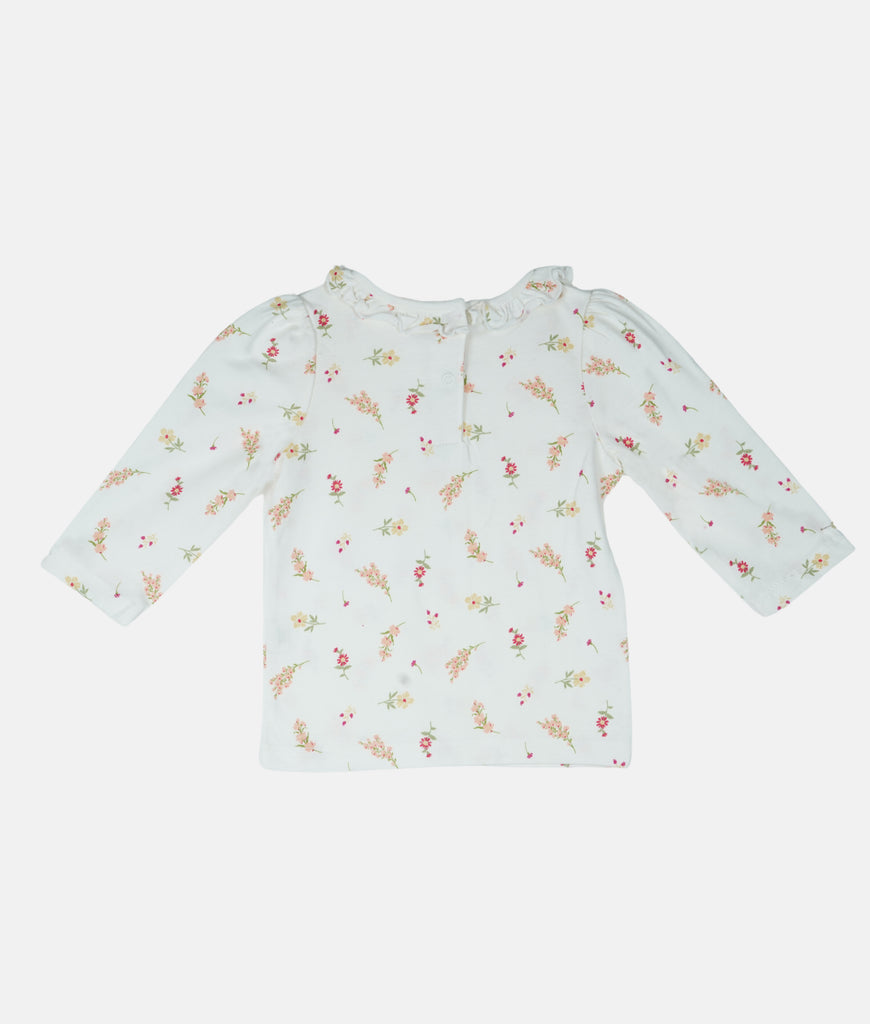 Elegant Smockers LK | Girls Long Sleeves T-Shirt - Ditsy Floral | Sri Lanka 