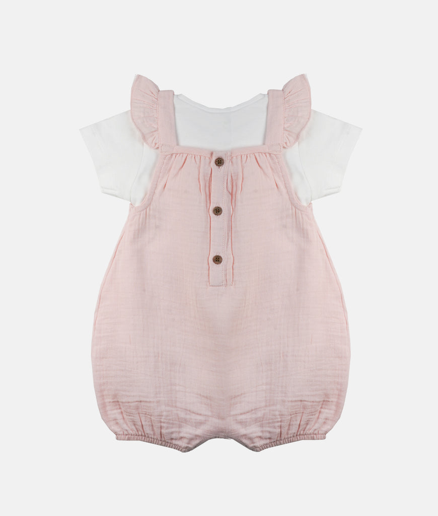 Elegant Smockers LK | Girls  Prairie Ruffle Jumpsuit Romper - Pink Rabbit | Sri Lanka 