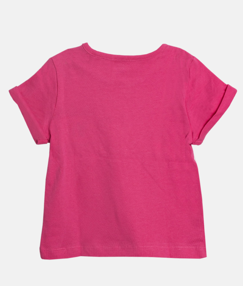 Elegant Smockers LK | Girls Short sleeved T-Shirt - Pink- Flower Truck | Sri Lanka 