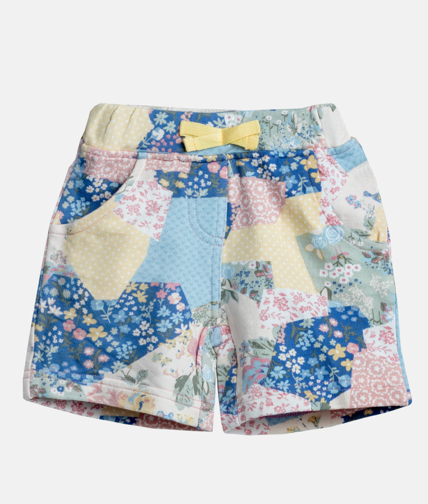 Elegant Smockers LK | Girls Sweat Shorts - Floral Print | Sri Lanka 