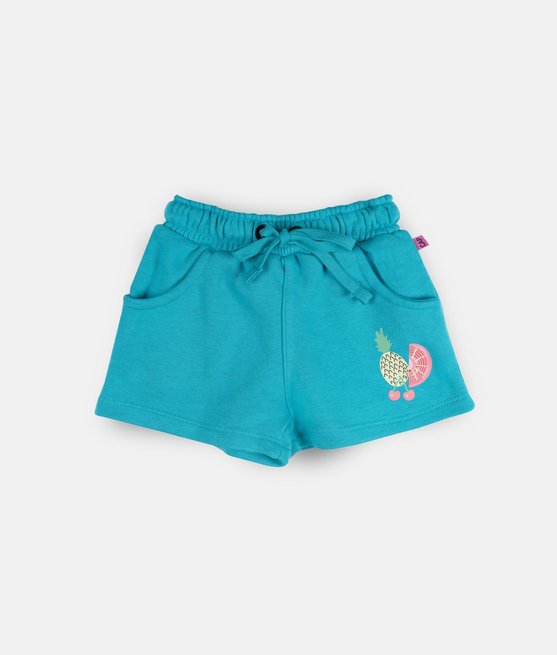 Girls Sweat Shorts Mint Blue Fruits Print Shop online