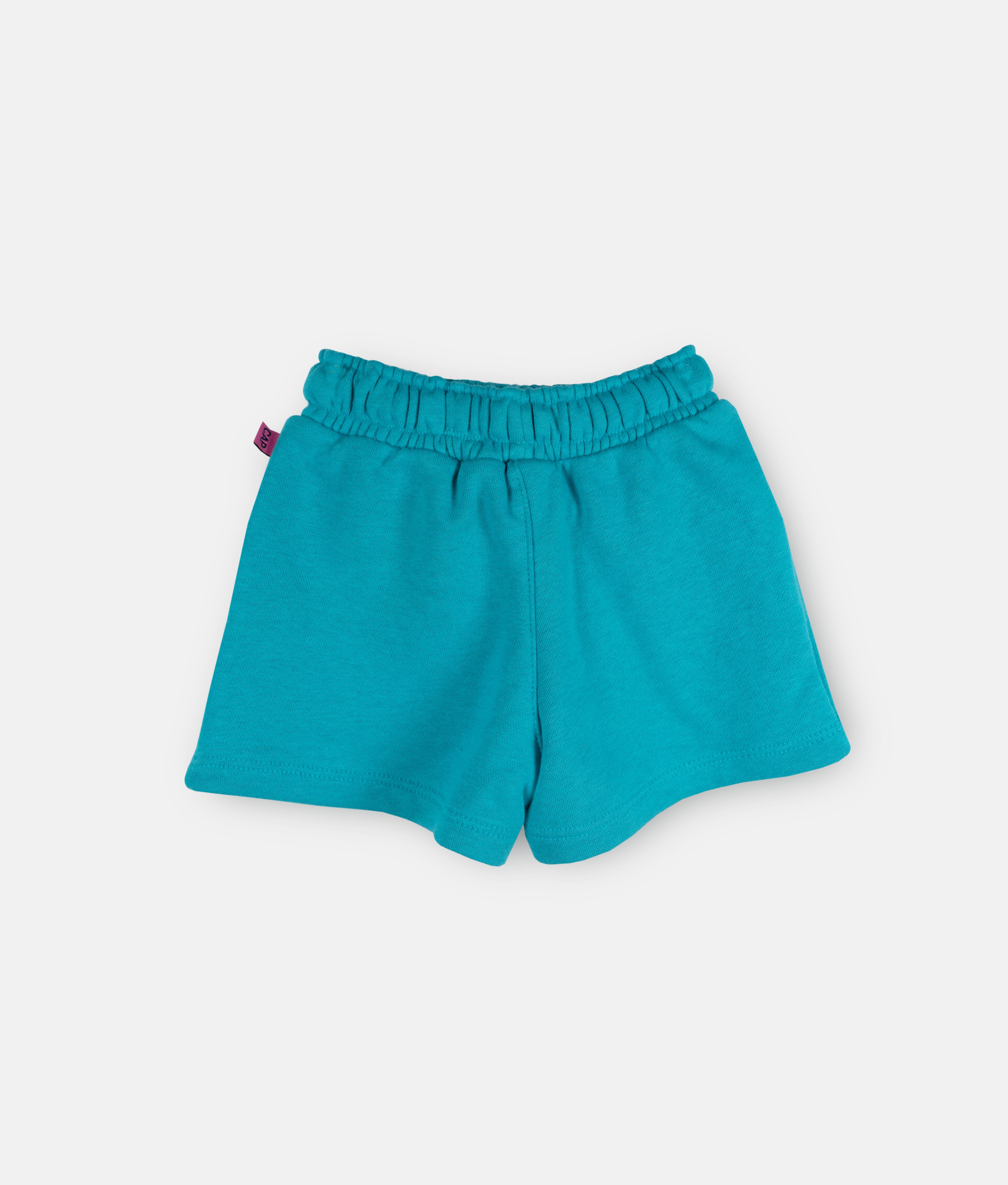 Elegant Smockers LK | Girls Sweat Shorts - Mint Blue Fruits Print | Sri Lanka 